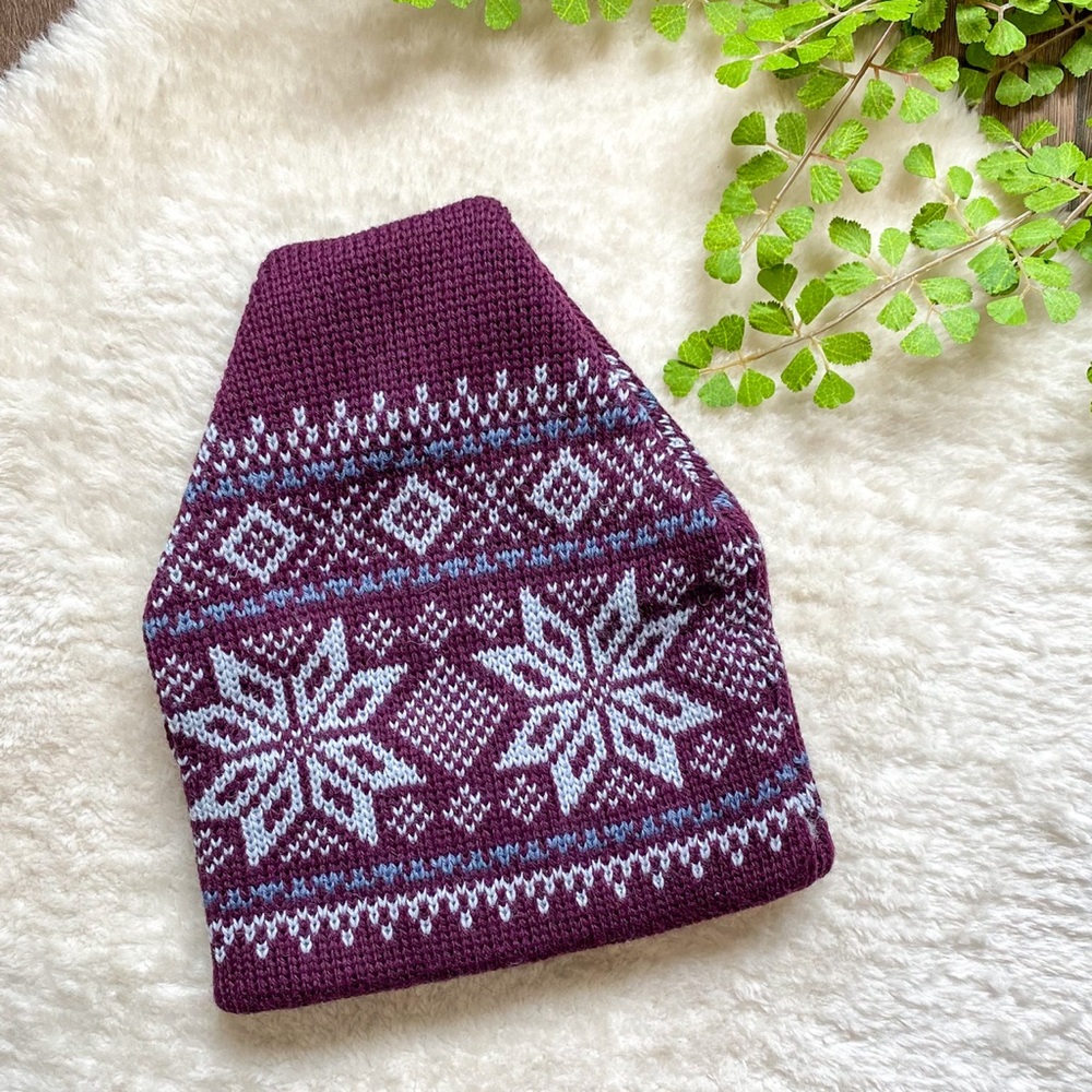 Vintage Smiley 100% Wool Winter Beanie / Ski Hat/ Fairisle /Snowflake